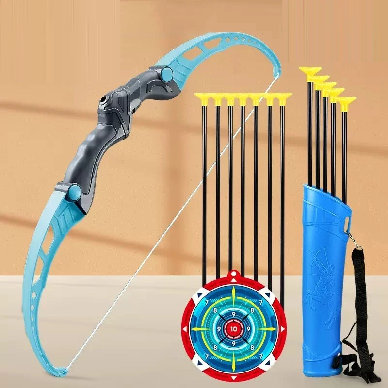 Juego de arco y flecha para niños, juego de juguetes de tiro con arco al aire libre para niños de 4 a 8 a 12 años con flechas de ventosa 3/8, objetivo y aljaba, niños
