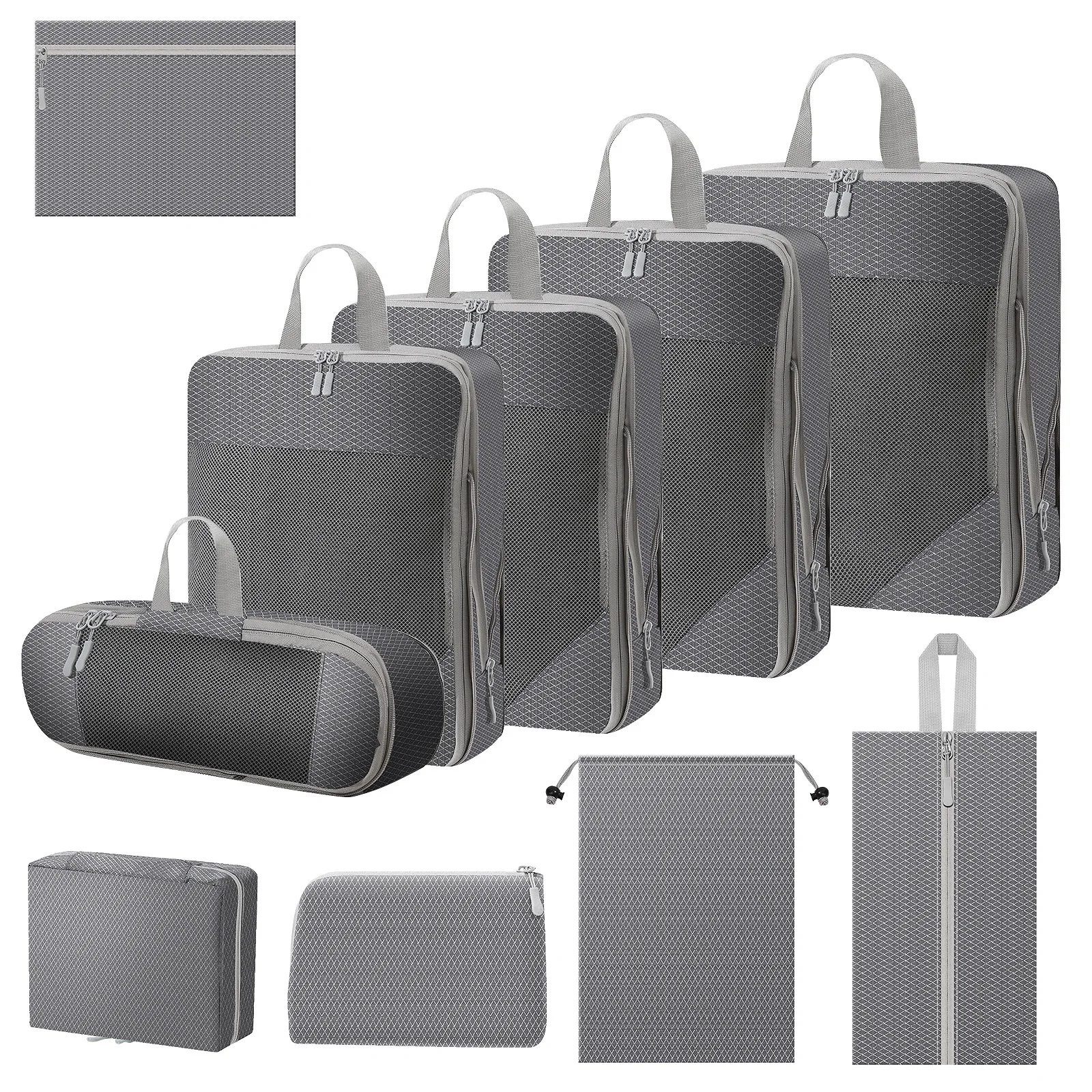 10 Set Packing Cubes for Travel Luggage Organizer Bags with Hanging Toiletry Bag and Shoe Bag Travel Packing Cubes Carry on
