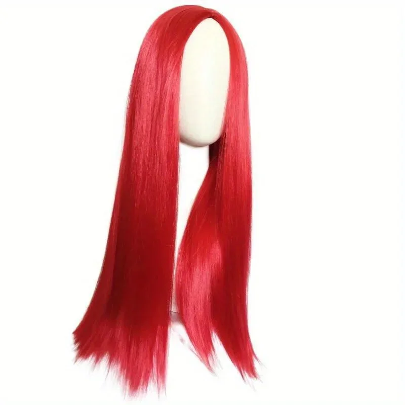Halloween Horror Night Anime Wig Sally Cosplay Wigs Red Medium Long Straight Hair For Female