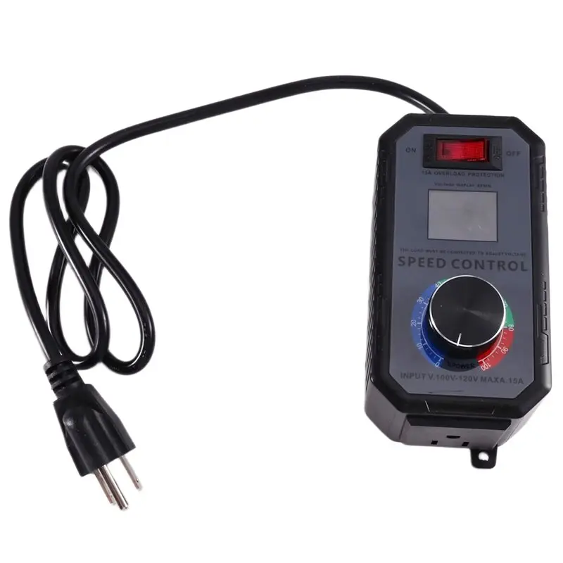 

【PARTY DAY】AC Motor Speed Controller 100V-120V 15A Overload Protection Variable Speed Regulator LED Display And Us Plug