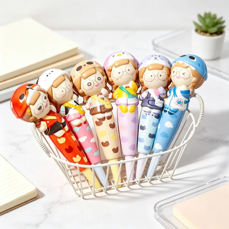 6 Pack Squishy Gel Pens Mystery Box Soft Stress Relief Writing Pens School Prize Birthday Gift for Students Home 스퀴시 젤펜 세트