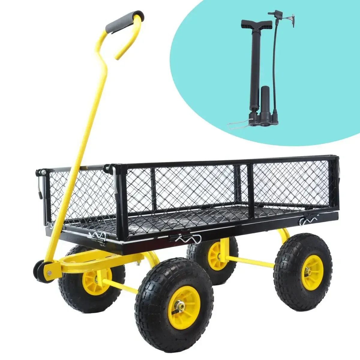 Tool cart, trolley, flatbed truck, trailer, slot car, foldable network car, side gear removable grid pull cart