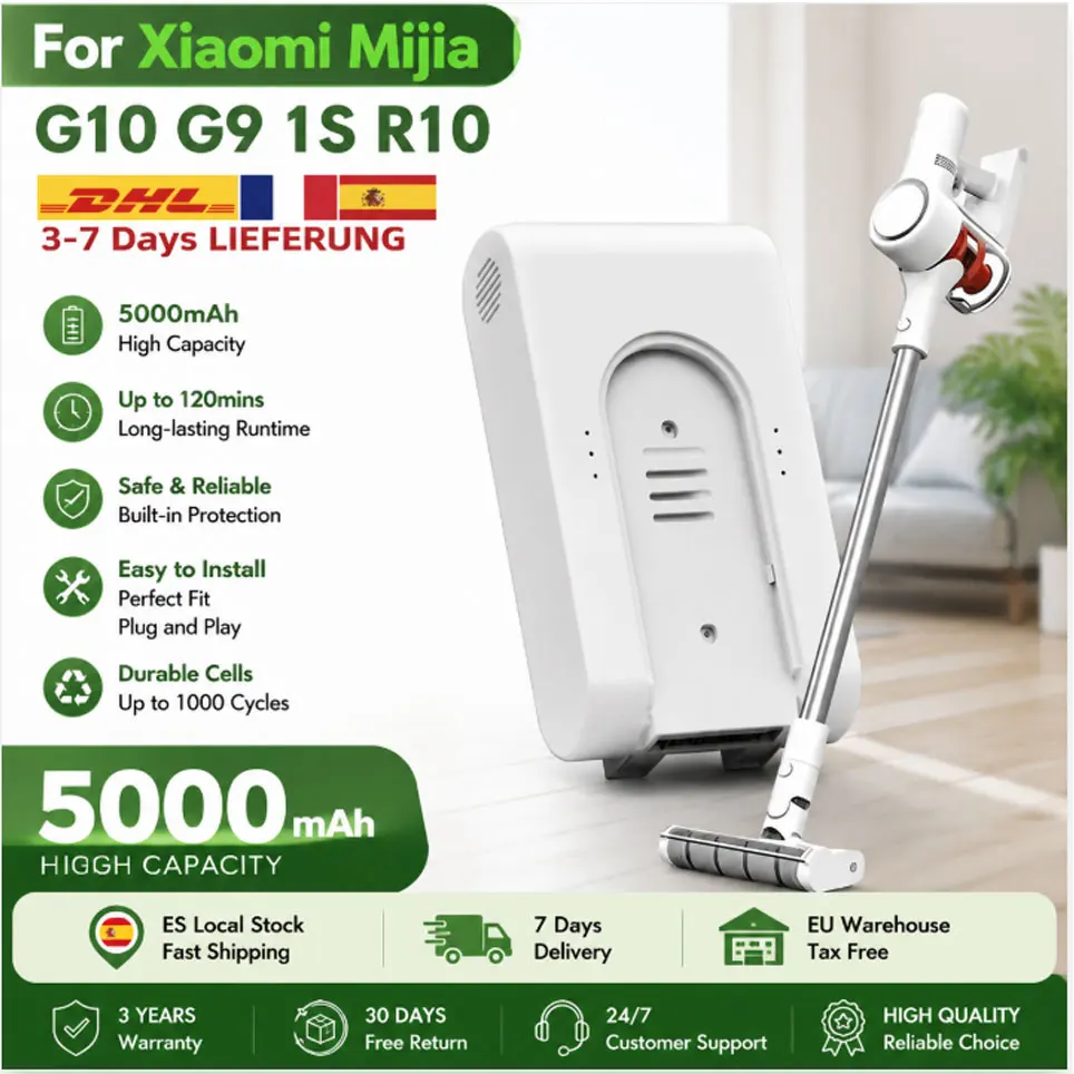 Batterie au lithium originale 25.2V pour aspirateur sans fil Xiaomi Mijia Dreame G9 G10 1S R10, remplacement