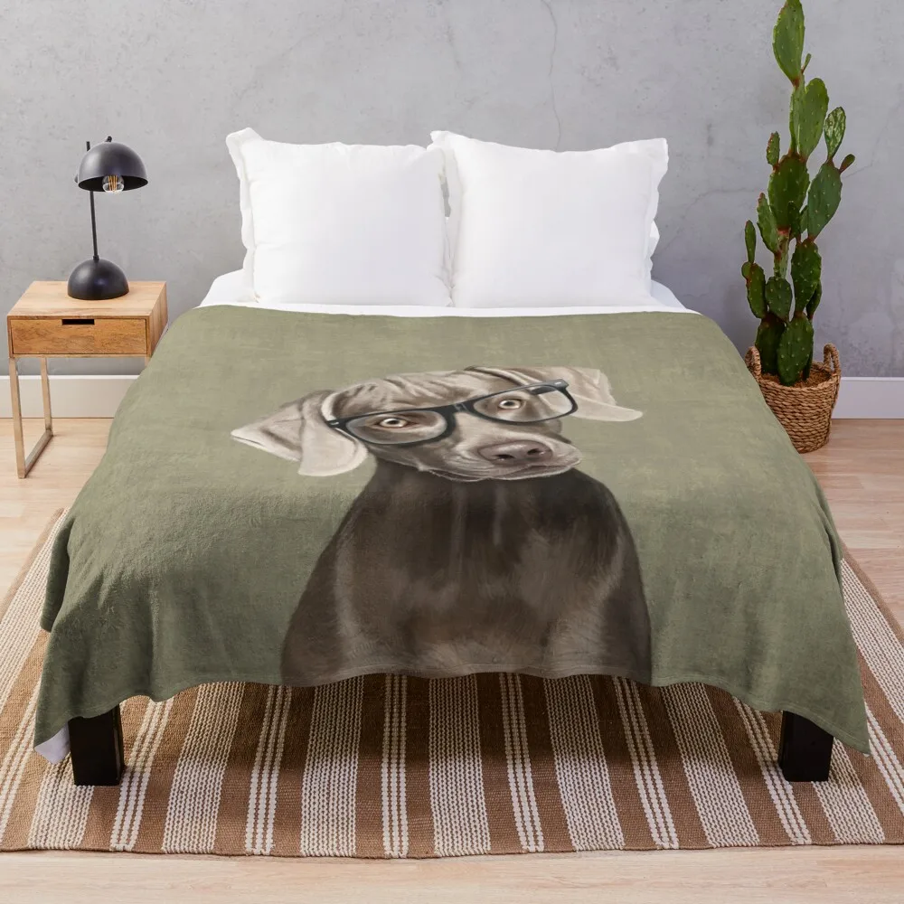 

Mr Weimaraner Throw Blanket Soft Plaid Beach Blankets