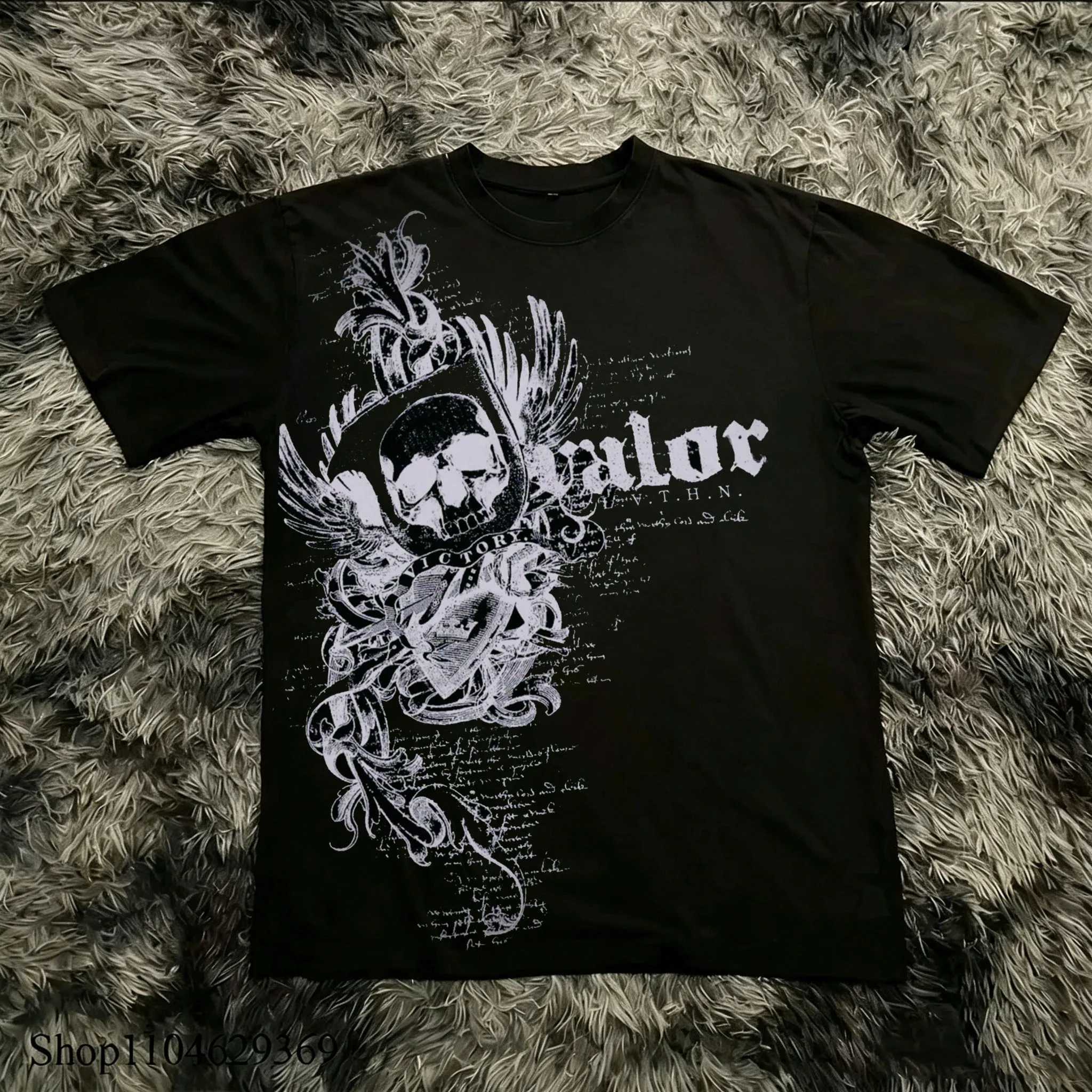Vintage Y2K Affliction Guitar Wings Grunge Graphic Short Sleeve Print T-shirt Men Women Cotton Harajuku Vintage Streetwear Tops