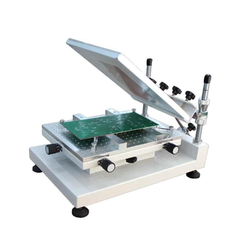 Impresora de plantilla de pantalla de alta precisión ajustable Manual ZB3040H, impresora de pasta de soldadura Smt, banco de trabajo de 300x400mm para producción de PCB