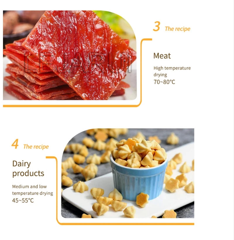 상업용 건조기 건조 과일 기계 애완 동물 간식 고기 건조기 과일 및 야채 식품 공기 건조기 탈수기