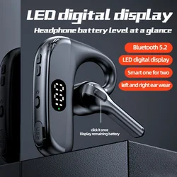 Bluetooth V5.3 Headset Wireless Headphones Hands-free Earphones 30H Music Earpiece with Mic for Business/Driving