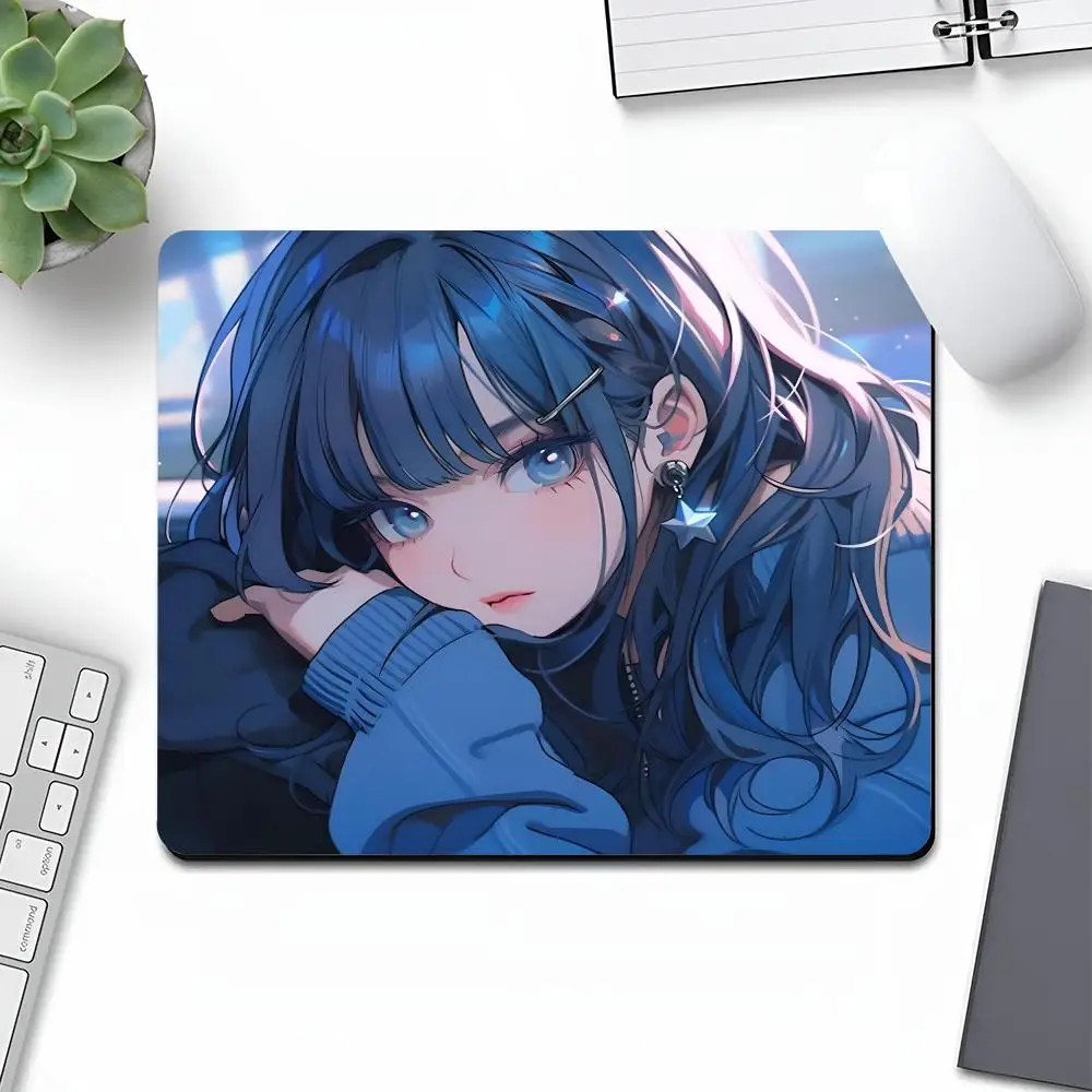 Anime Girl Mouse Pad Art Gaming Retail Gamer Small Rubber Locking Edge Large Computer MousePad Laptop Desk Pad