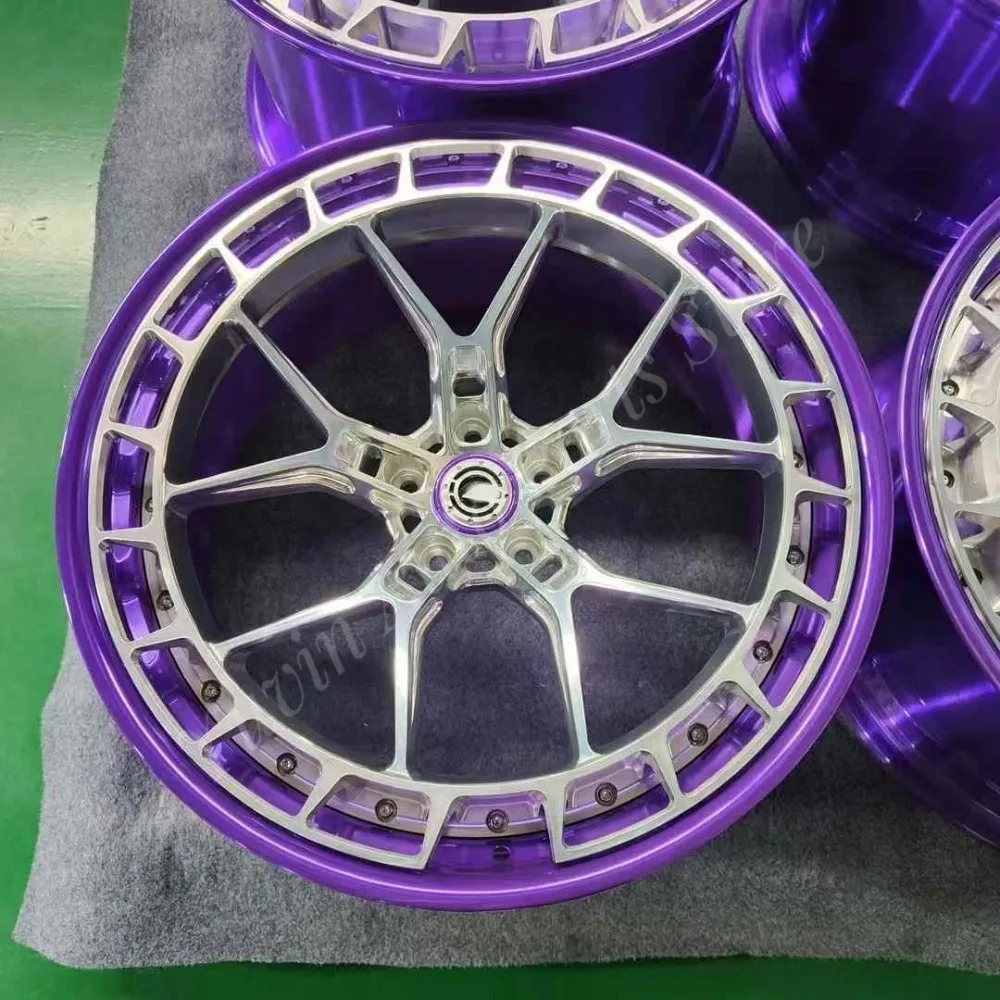 Cool Dual-Color 18-24 Inch Aluminum Alloy Forged Wheels Deep Dish Customized Two-Piece Forged Wheel Fit for Land Rover Rolls