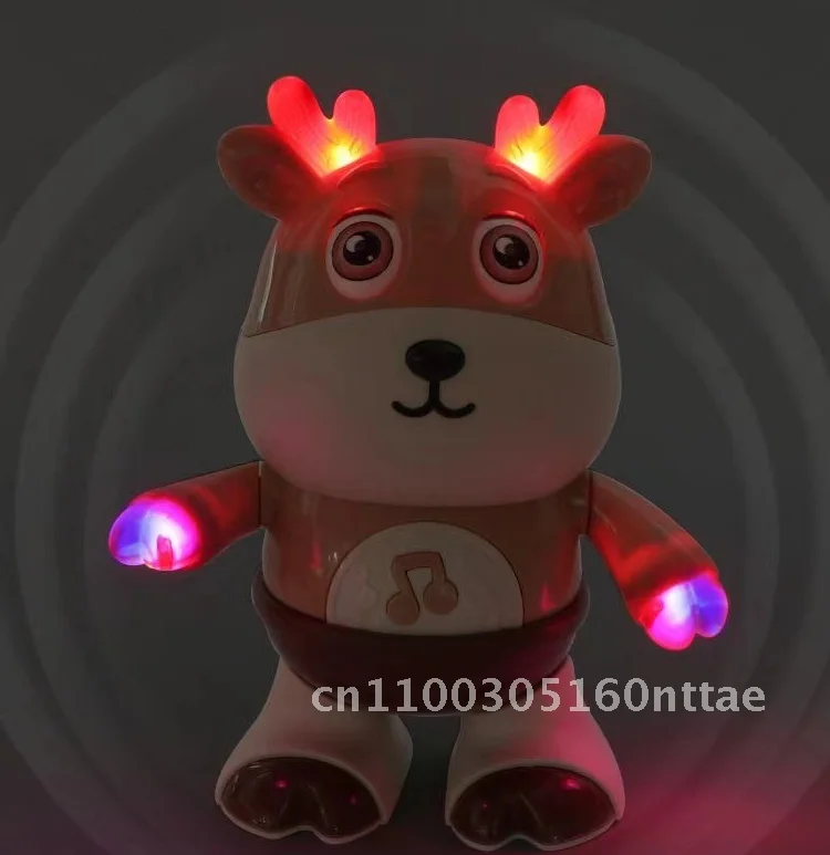 Poupée électrique mignonne et ludique en forme de veau, jouet pour enfants, son et lumière, balançoire