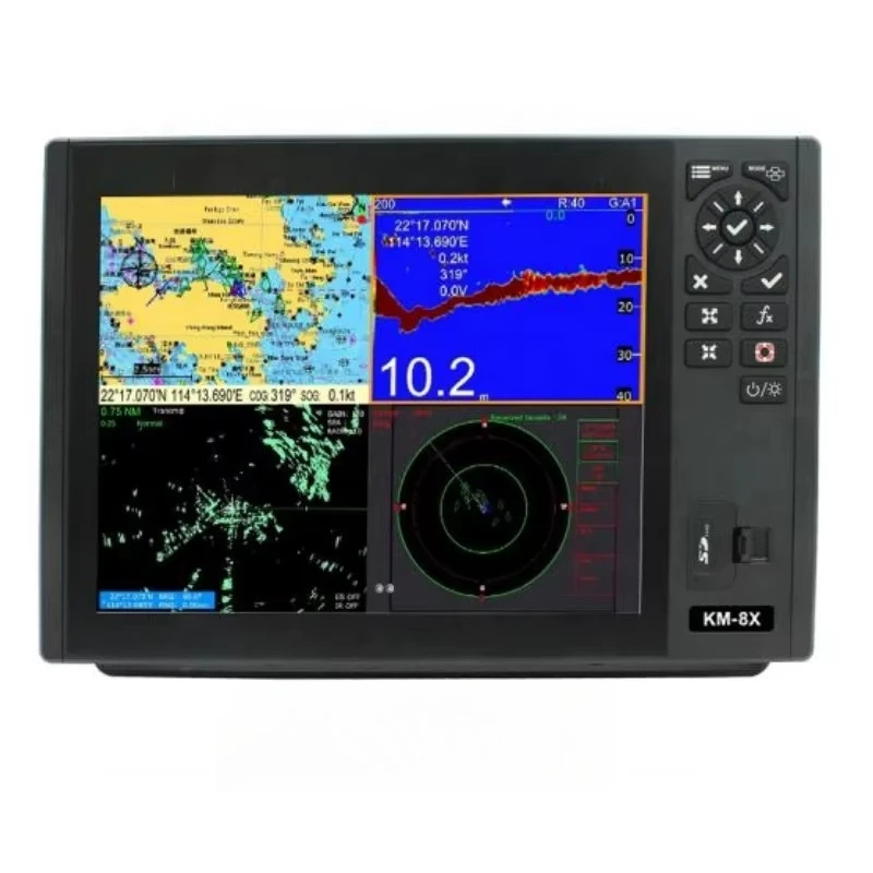 

2023 KM-8X Новый морской GPS-карт-плоттер 5-в-1, транспондер AIS, эхолот, функция морского радара