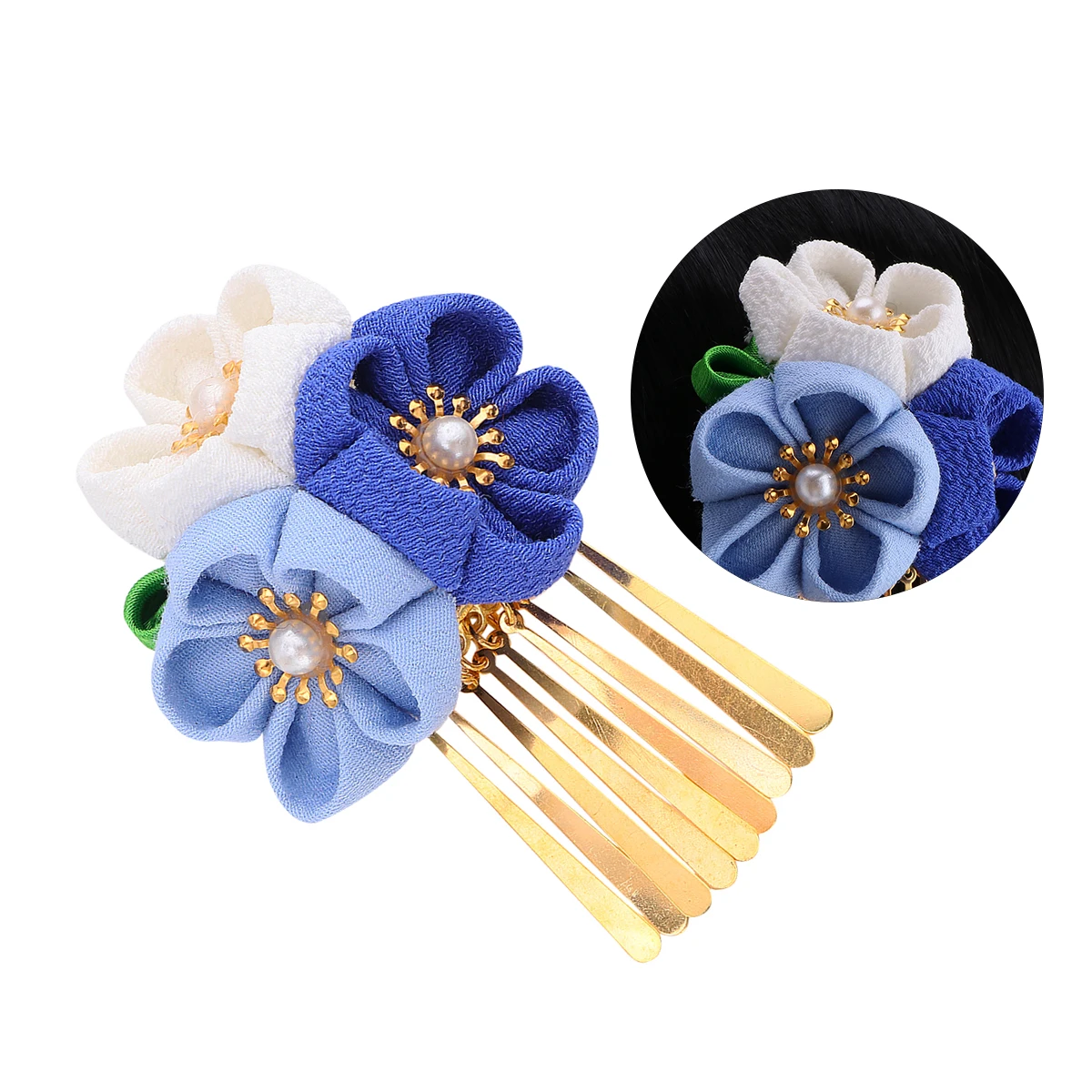 

Cherry Blossom Hairpins Flower Clip for Hanfu Kimono Photography Wedding Party Accessories Japanese Style Hair Clip with Tassels