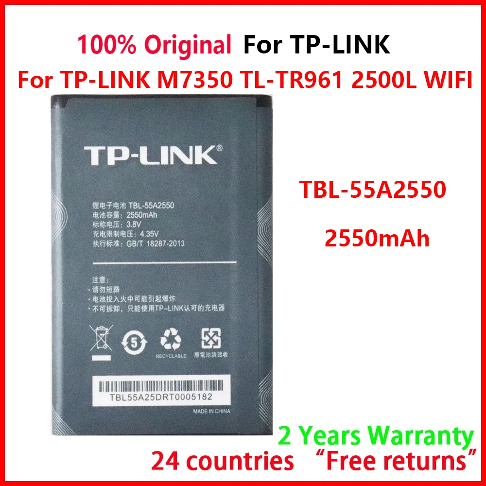 New Original TBL-55A2550 2550mAh Battery For TP-LINK M7350 TL-TR961 2500L WIFI Replacement High Quality Batteries