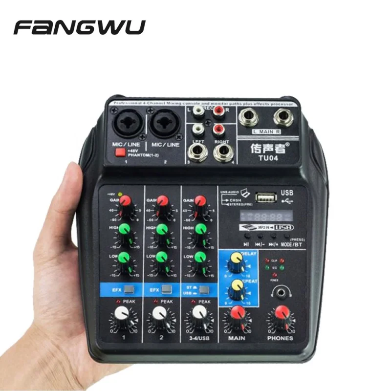 

2020 Newest Mini 4 Channel USB Audio Mixer Console