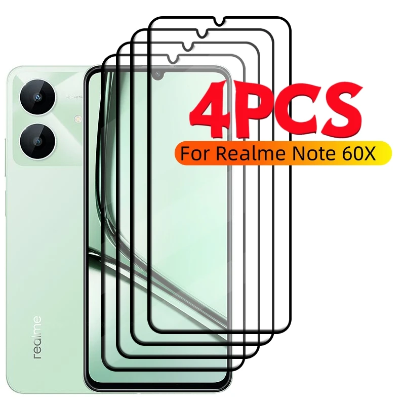 

1/2/3/4PCS Full Cover Glass For OPPO Realme Note 60X Glass Realme Note 60X Glass Full Cover 9H Screen Protector Realme Note 60X