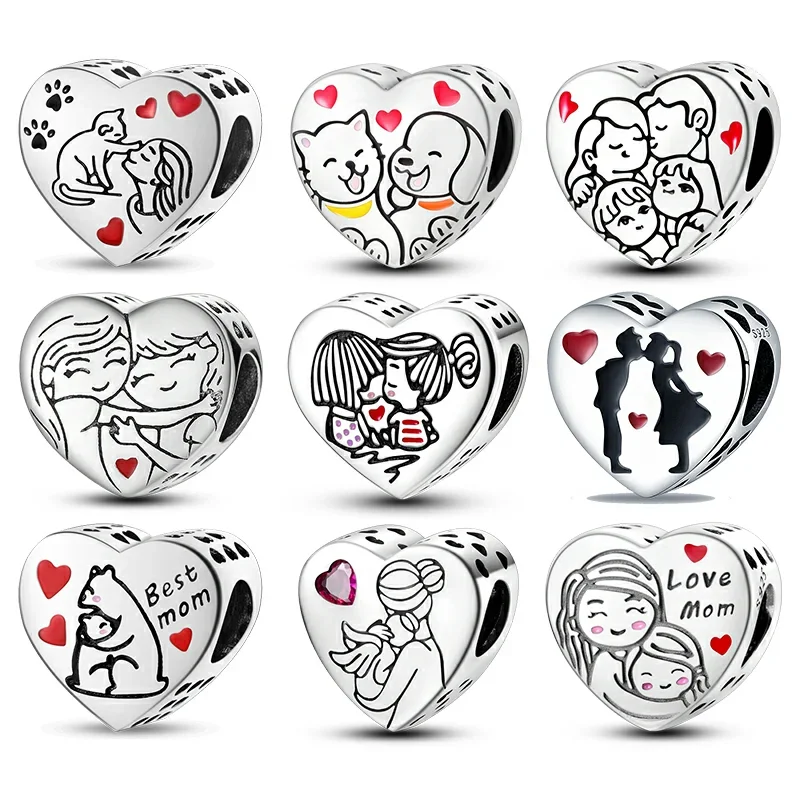 925 فضة حلية حبة قلادة ، صالح الأصلي باندورا سوار ، DIY بها بنفسك مجوهرات هدية ، الأم ، الأسرة ، أفضل أصدقاء الأخوات ، الأخوات