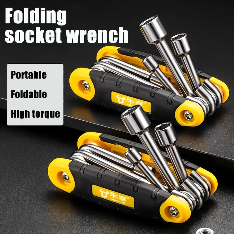 for All Business and Home Purposes Standard & Allen Key Set Tool 1 Pack Portable Hex Key Set Folding Allen Wrench Set