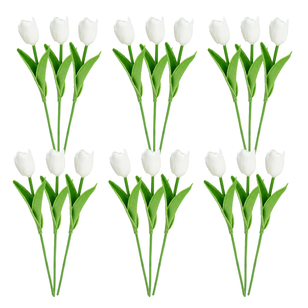 

20Pcs Fake Tulips Decor Artificial Tulips Branch Lifelike Faux Flowers for Bedroom Living Room Wedding Centerpiece Plastic