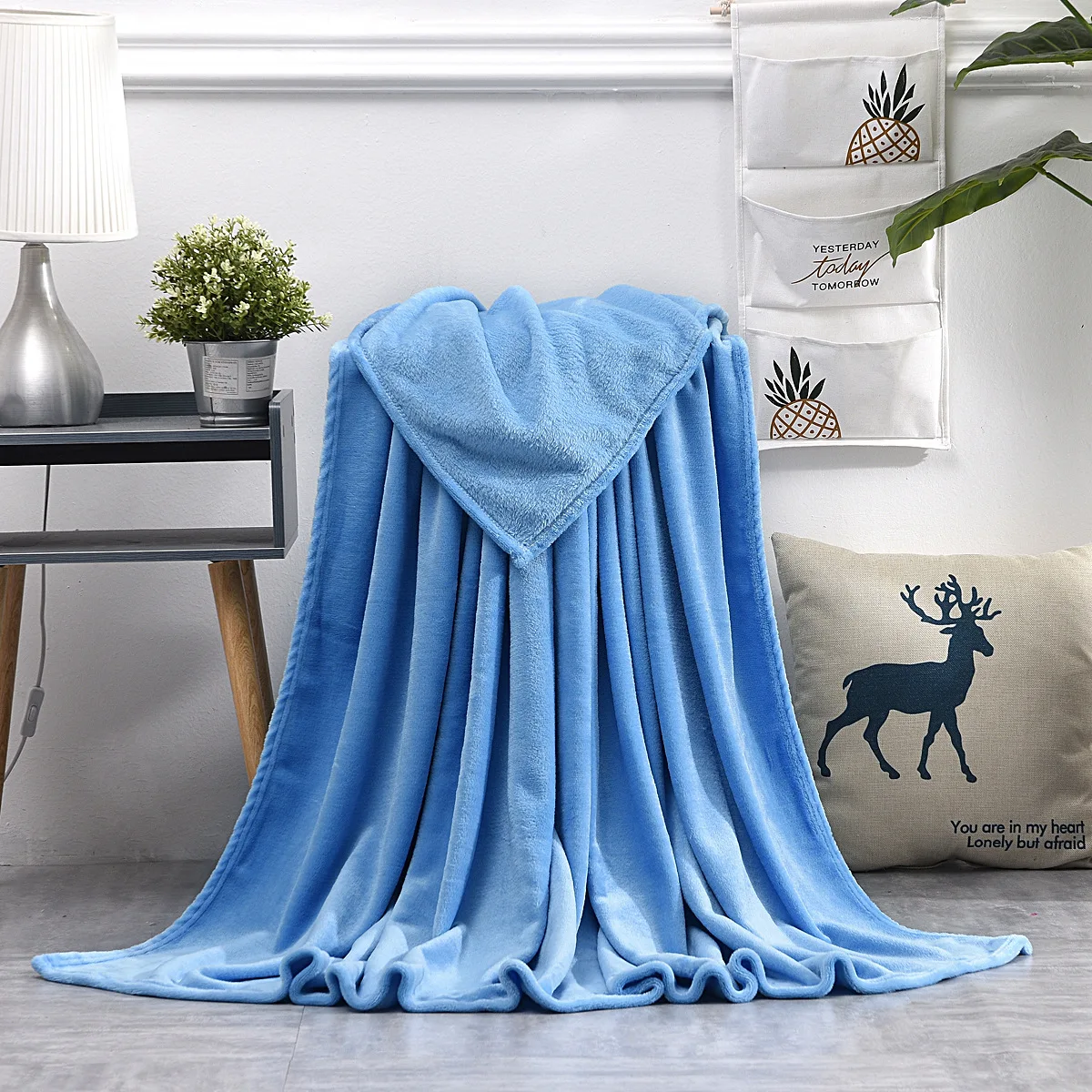 Winter Fuzzy Flannel Blanket Fluffy Warm Soft Sofa Cover Solid Color Bed Sheet Coral Fleece Plush Blankets Office Nap Blanket