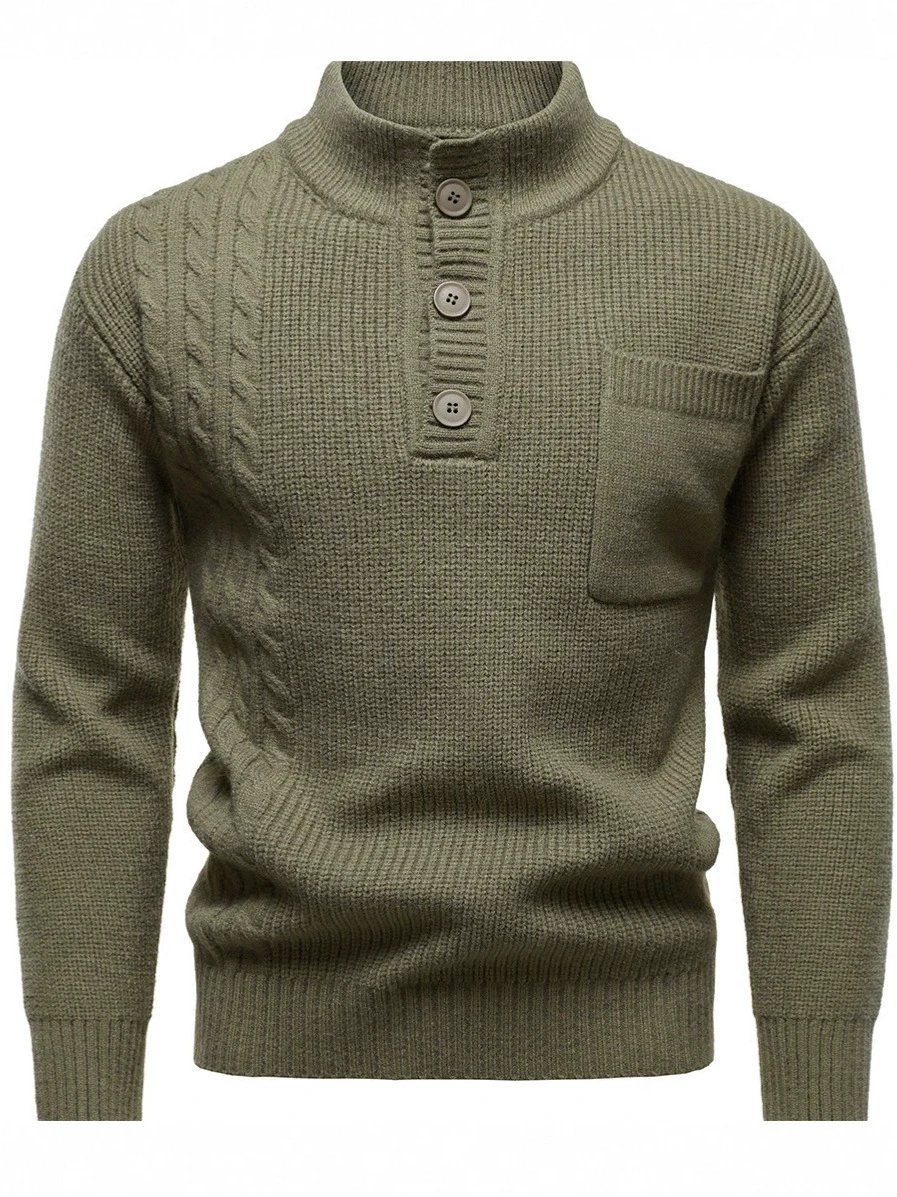 

New autumn and winter men's British stand collar simple luxury fashion men's sweater men's knitted sweater top