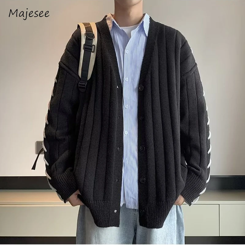 

Baggy Cardigan Men Solid Spring Autumn Tender Classic Hipster Fashion Leisure Japanese Preppy Style Prevalent Advanced Simple