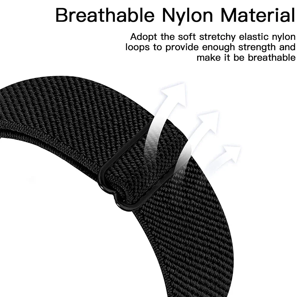 20mm 22mm Elastic Nylon Loop Strap for Samsung Galaxy Watch 4 5 6 7 40/44mm Pro Calssic 42/46mm Band Huawei Gt2/3 Amazfit Gts2/4