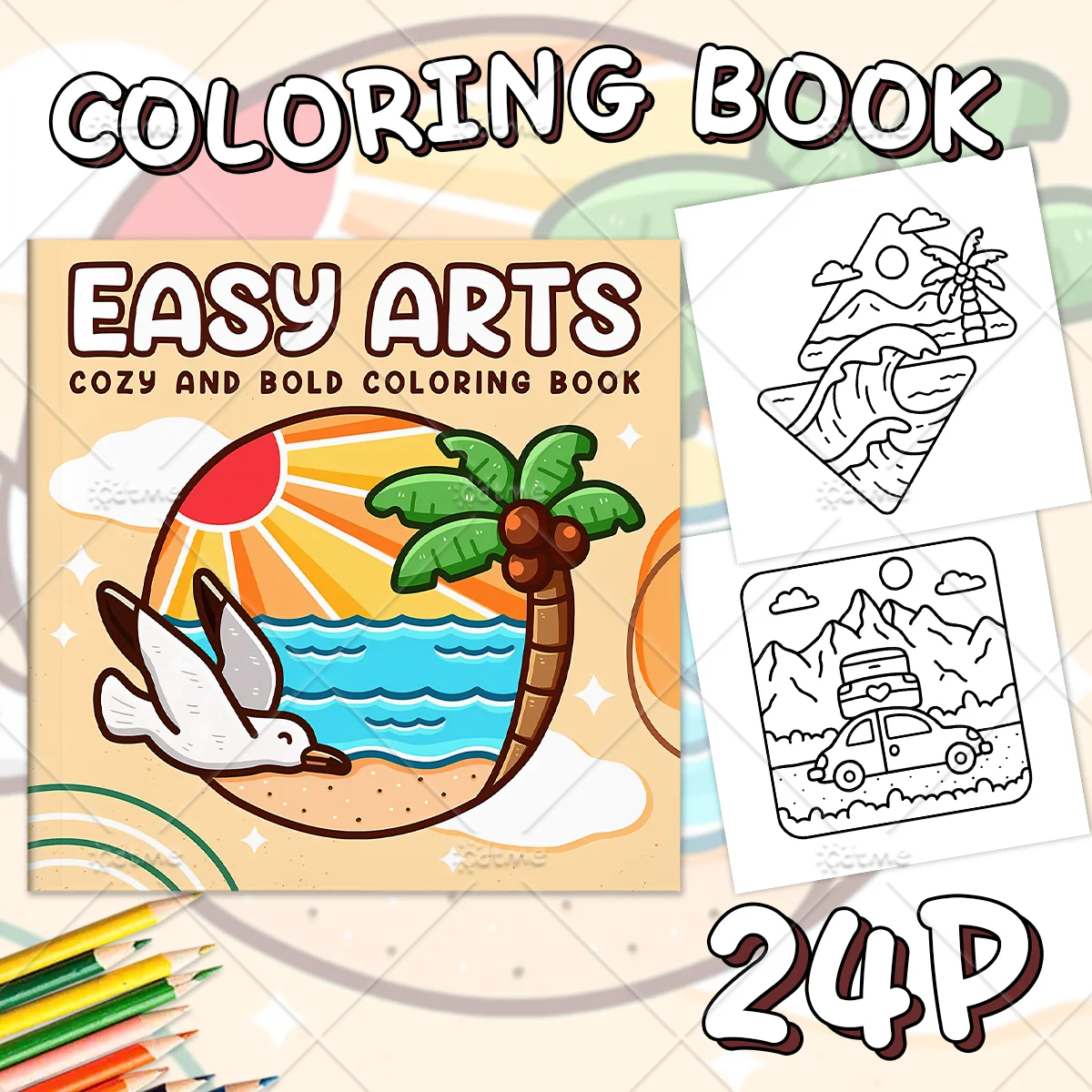 EASY ARTS Coloring Book For Adults And Teen Featuring Cute Cozy Daily Activities For Relaxation (Cozy Spaces Coloring)