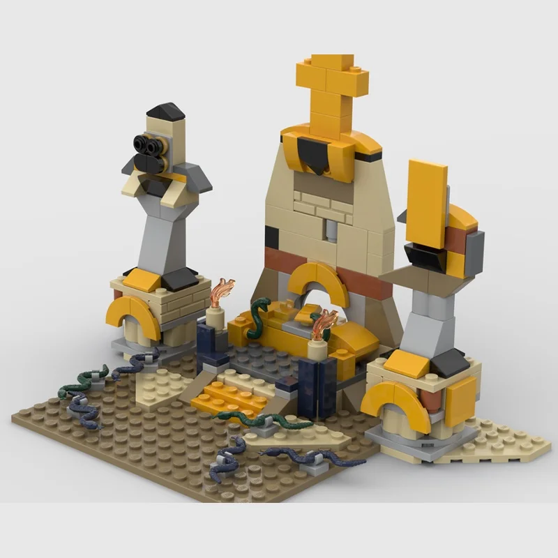 198 قطعة MOC قبر البديل نموذج اللبنات العمارة هدايا عيد الميلاد تجميع فكرة الإبداعية لعبة التعليم الطوب الاطفال