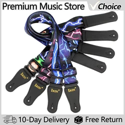 IRIN Adjustable Guitar Strap Shoulder Strap Lightning Pattern For Acoustic Electric Guitar Bass Guitar Strap Guitar Accessories