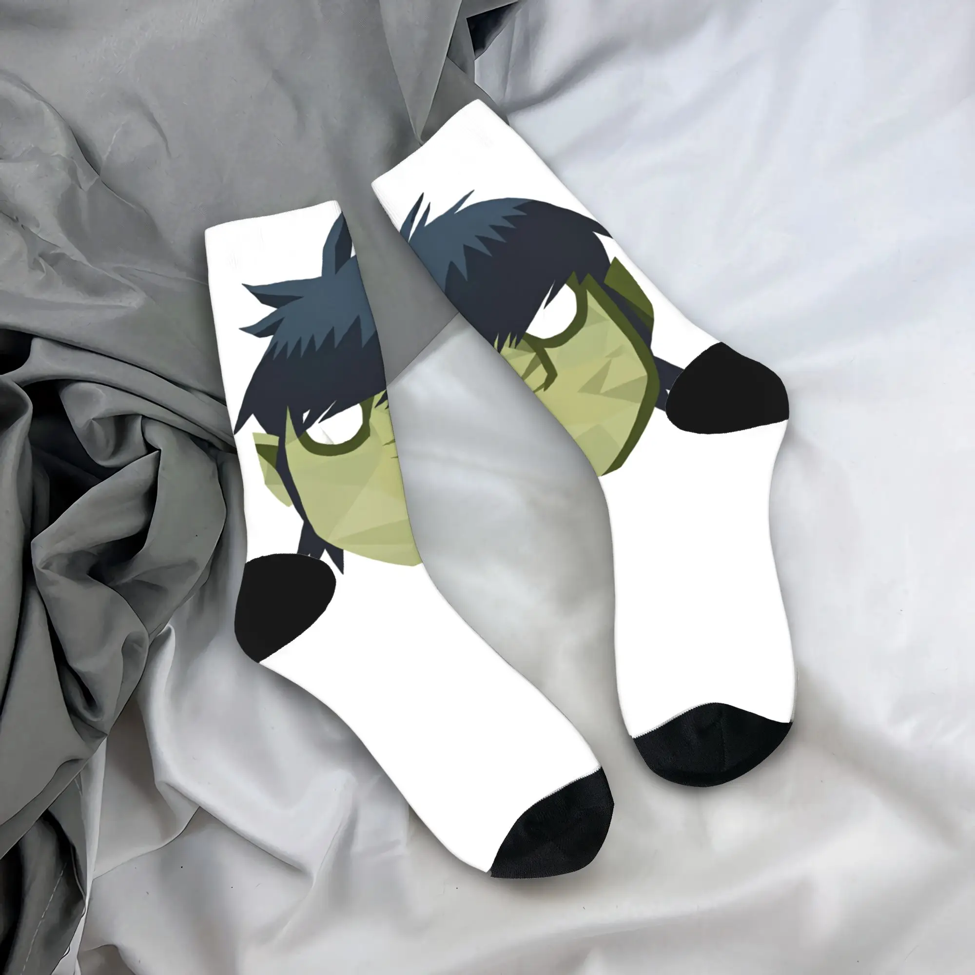 

Носки Gorillazs с принтом в стиле Харадзюку, весенние нескользящие носки, мужские уличные мягкие дышащие носки