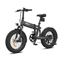 PVY Electric Bike Turbo Peak 500W Powerful Motor 48V13AH Ebike Shimano 7-Speed Gears 20*4.0 \