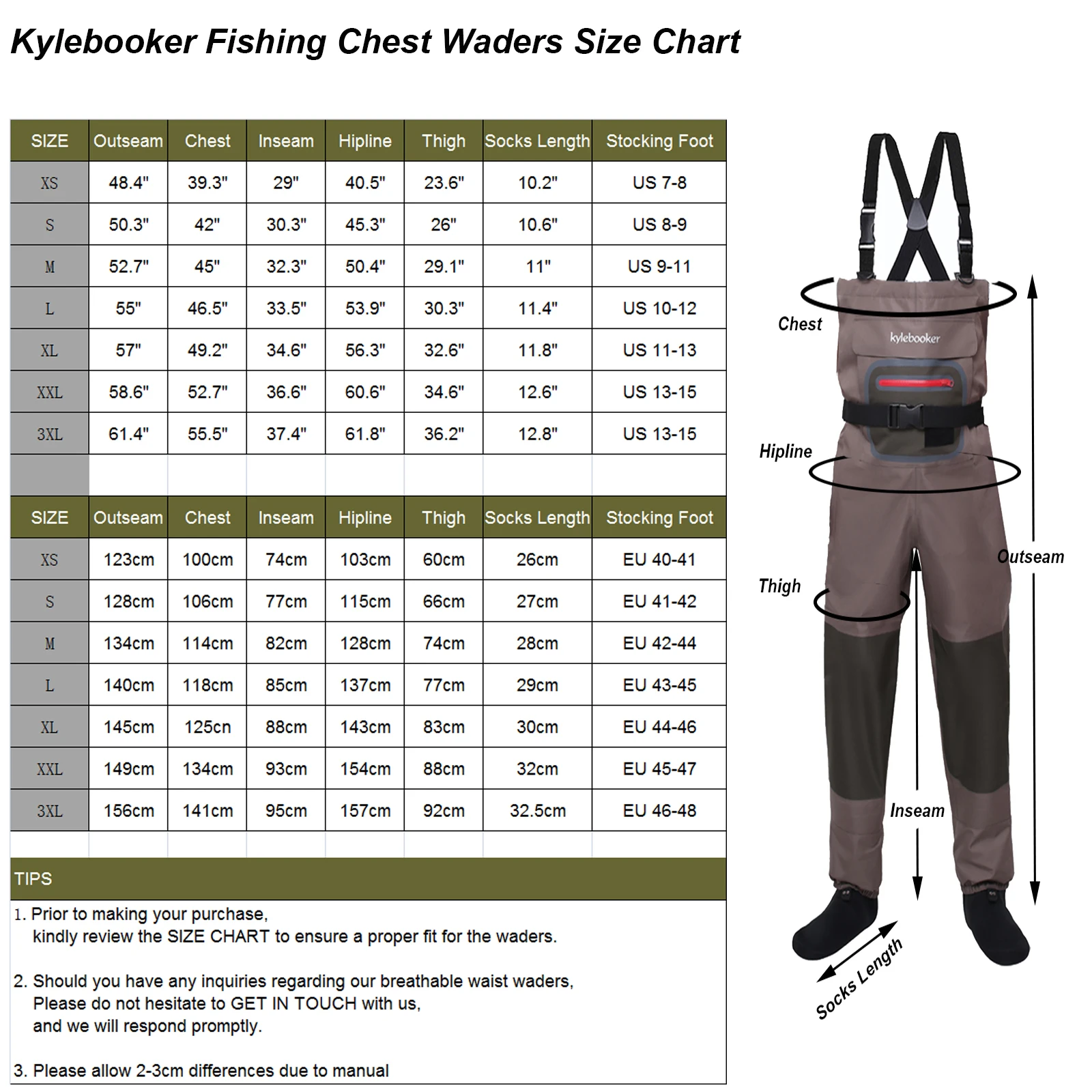 Fly Fishing Waders Duck Hunting Stockingfoot Chest Wader Outdoor Breathable Wading Pants