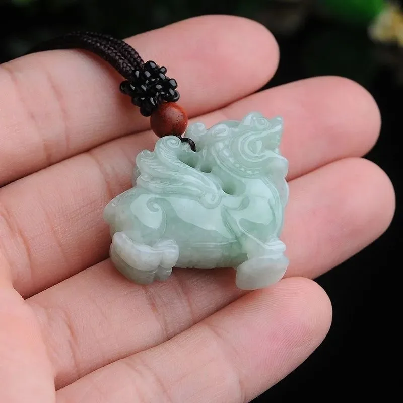 

New Jade Kirin Pendant Elegant Men's and Women's Pendant Sweater Chain