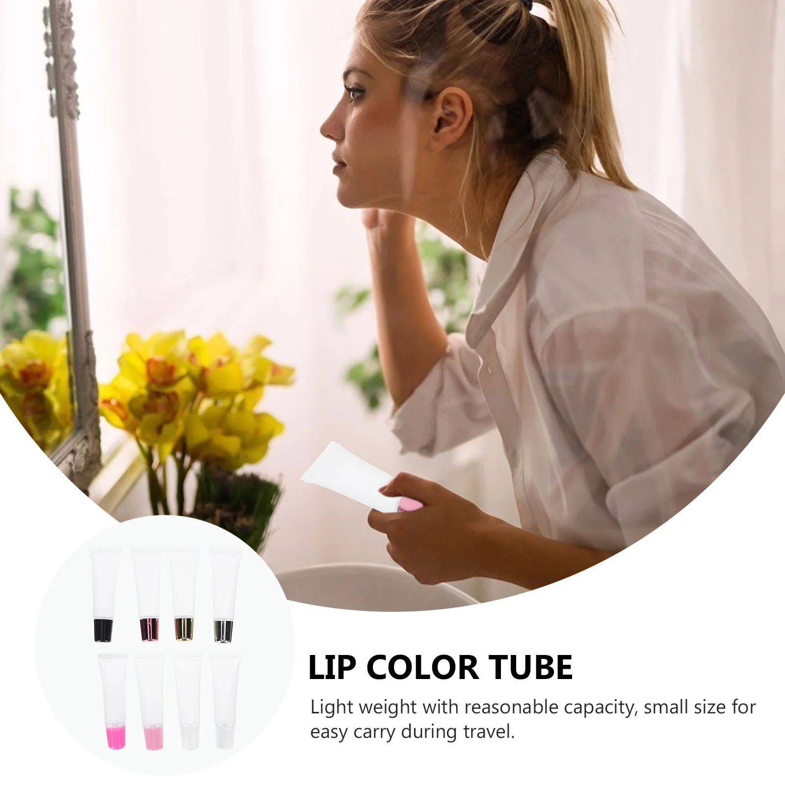 

8pcs Fashion Empty Lip Gloss Tubes Refillable Mini Lipstick Bottles 15Ml Travel Size Lightweight Durable Packaging For