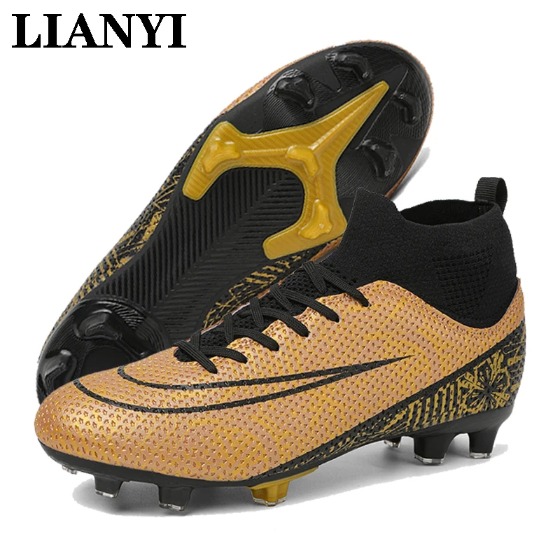 

LIANYI новые футбольные бутсы для пар TF/FG, профессиональные дышащие, нескользящие, износостойкие тренировочные кроссовки с высоким рукавом, размеры 46 #