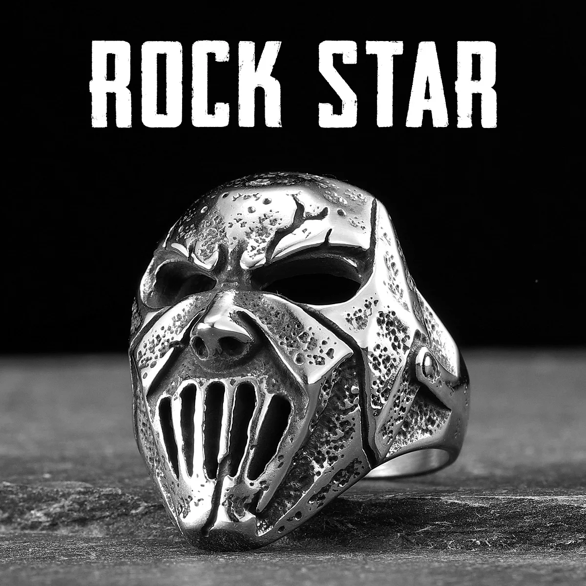 

Rock Star Mask Skull Stylish Stainless Steel Men Rings Punk New In For Male Women Fashion Jewelry Gift Wholesale Dropshiping