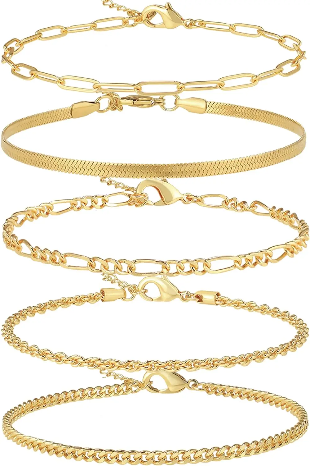 

14K Gold Silver Plated Anklet Bracelets for Women Waterproof Plus Size Cuban Link Chain Ankle Bracelet for Large Ankle 9-12inch