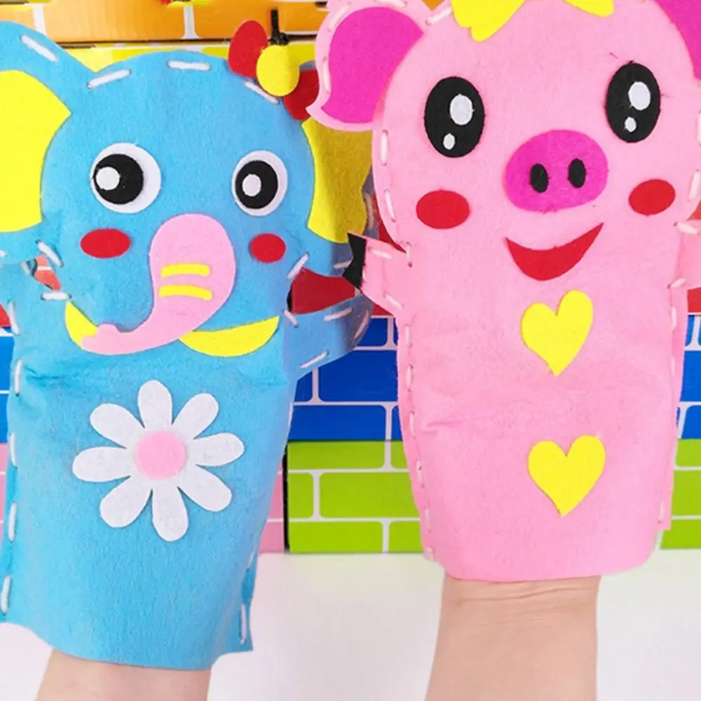 Pädagogische Vlies Handpuppen Nylon Kunststoff Kindergarten Lehrmittel Lehrmittel Tier DIY Handwerk Spielzeug Kinder