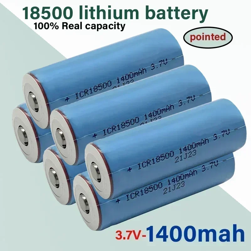 New 18500 battery, aluminum ion battery, 3.7V 1400mAh, with pointed rechargeable, suitable for strong light flashlights