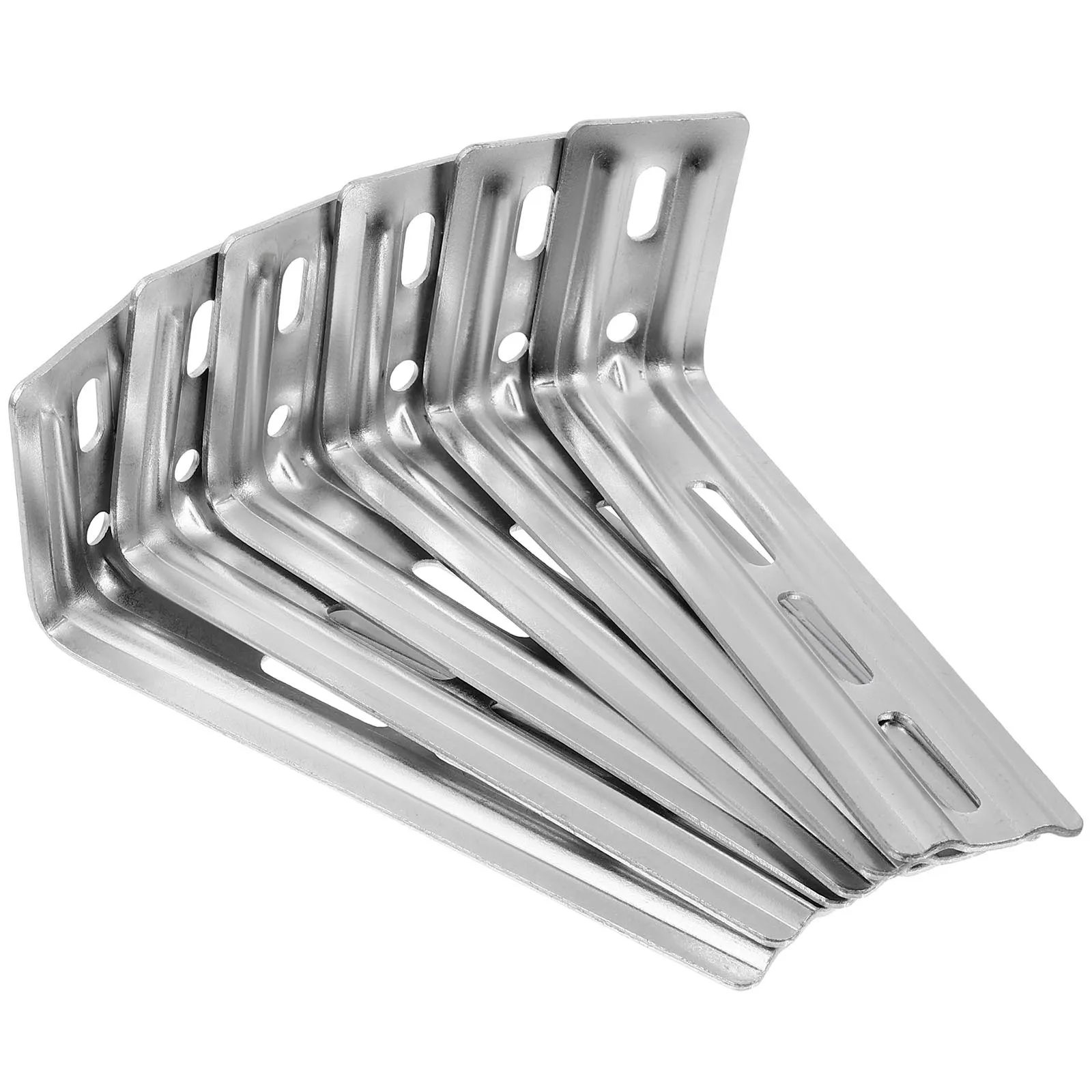 

6Pcs Vertical Curtain L Plates Metal Repair Accessories Curtain Rod Bracket Parts for Home Office DIY Fixed Installation Tools