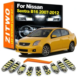 Zitwo-nissan sentra b16用LED電球キット,トランドプレート,ドーム読み取りライト,キャンバス,2007, 2008, 2009, 2010, 2011, 2012, 9個