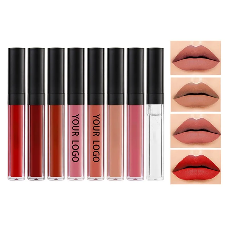 

Private Label 59colors Matte Liquid Lipstick Non Stick Cup Waterproof Non-fading Fast Dry Long-wearing Full Coverage Lipgloss
