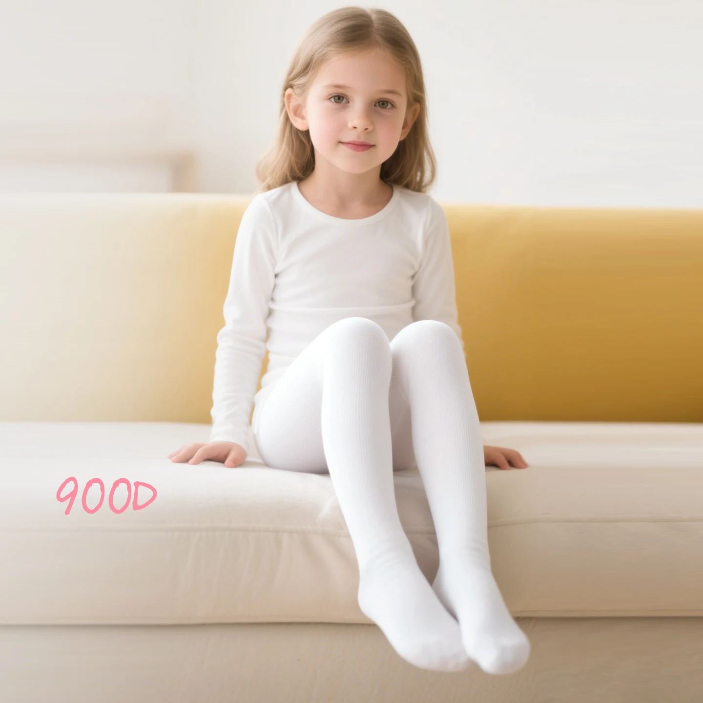 

900D Girls Dance Pantyhose Teen Kids Ballet Dance Tights Warm Velvet White Ballet Dance Stockings Winter Daily Pantyhose