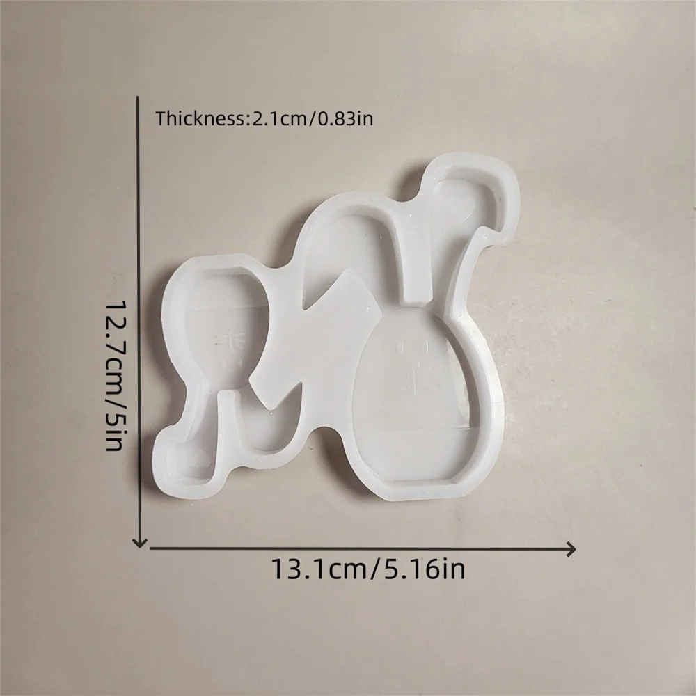 آذان كبيرة أرنب الحلي قالب من السيليكون بيض عيد الفصح الأرنب الراتنج قوالب 2 الأرانب رائحة الجص قالب DIY بها بنفسك مستلزمات صناعة الشموع #6