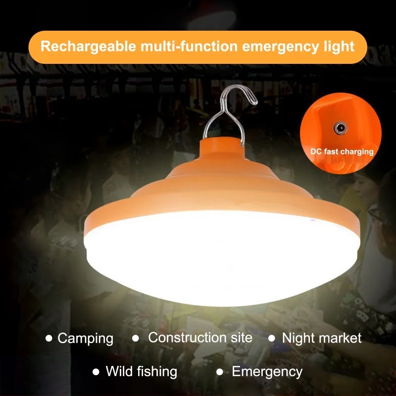 Rechargeable Light Bulb Night Market Super Bright Long Life Outdoor Lighting Three Lighting Modes Comes With Metal Hook