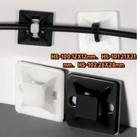 Cable Tie Holder HS Self Adhesive Mount Wire Fasten Organizer Fixers Black White Cable Tie Base Removable Wall Holder Mount Clip