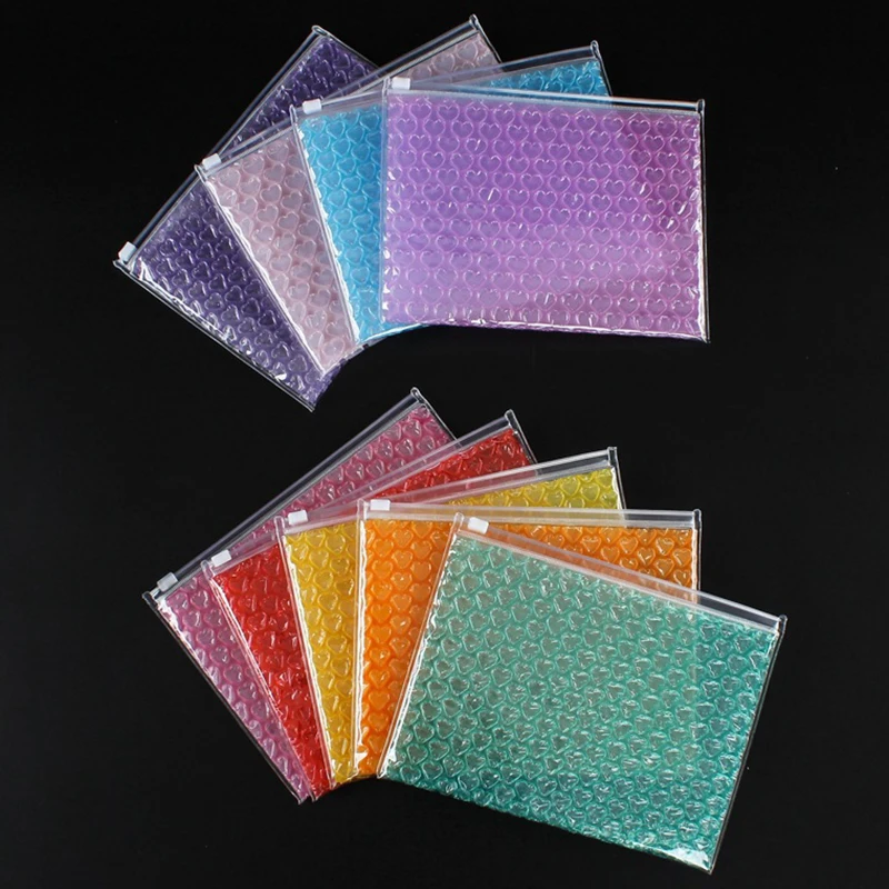 

20Pcs 21x16cm Small Ziplock Bag Colored Zipper Bubble Bag Shockproof Packaging Supplies PVC Bubble Envelope Self Seal Gift Pouch