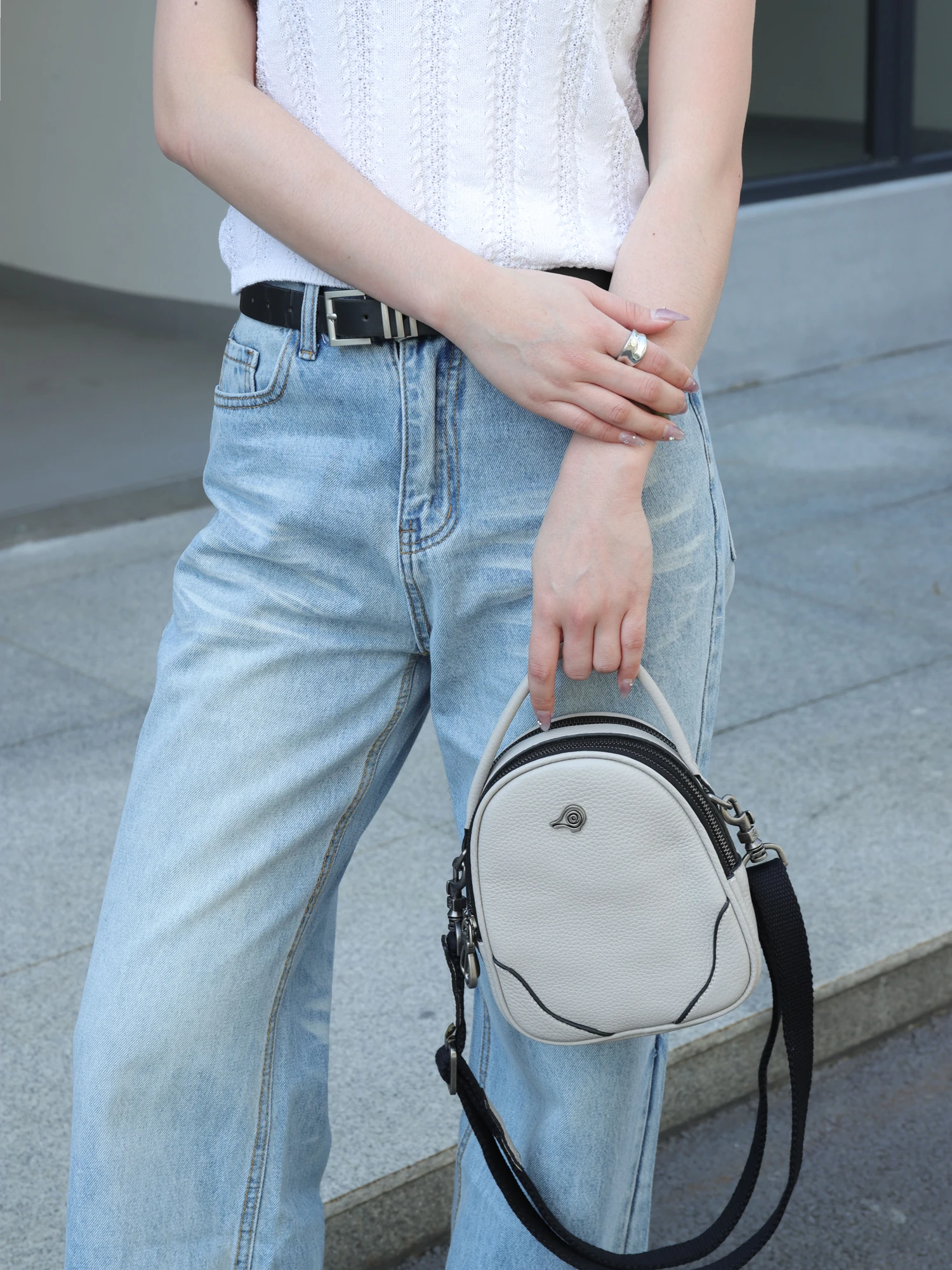 Orabird Women's Crossbody Bag Cute Soft Genuine Leather Multispace Top-Handle Handbag for Ladies