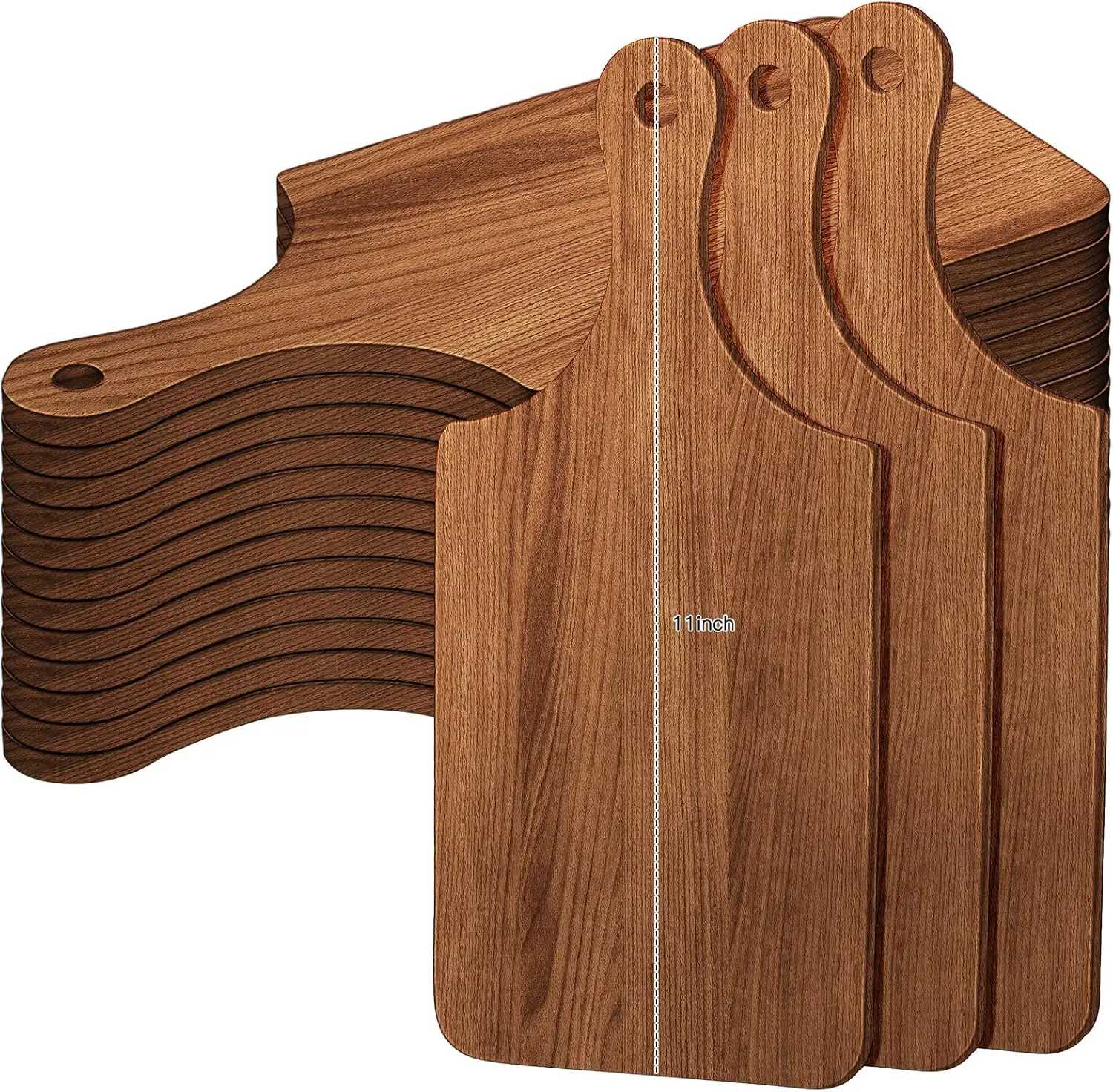 

12 шт. объемная деревянная разделочная доска с ручкой, разделочная доска для лазерной гравировки, сервировочные подносы из акации 11 x 5 дюймов, подносы для мясных изделий